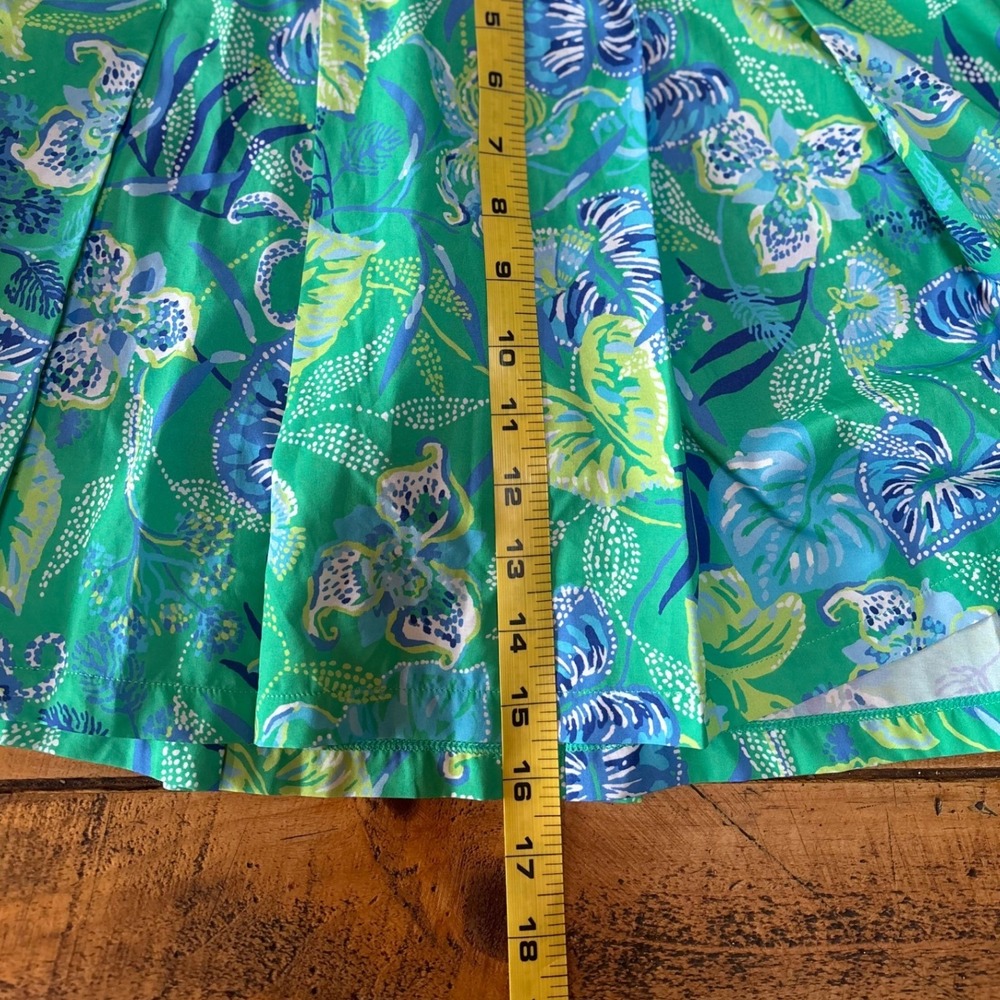 Lilly Pulitzer Womens Silvana Luxletic Skirt Botanical Green In A Flutter Medium - Picture 7 of 9